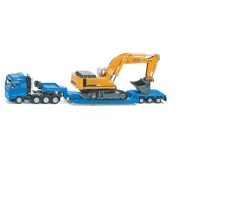 Ken Black 1:87 Flat Bed Transporter with Liebherr Excavator| Farm Model Vehicles & Playsets