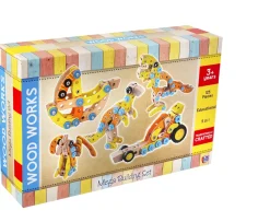 Ken Black 5 In 1 Wood Building Set 125 Pieces| Wooden Toys|Building & Vehicle Toys