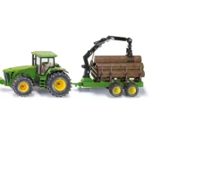 Ken Black 1:50 John Deere Tractor with Forestry Trailer| Farm Model Vehicles & Playsets