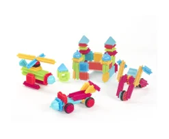 Ken Black 112 Piece Bristle Blocks Basic Building Set| Preschool & Electronic Learning