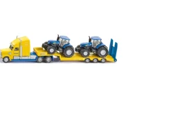 Ken Black 1:87 Truck with 2 New Holland Tractors| Farm Model Vehicles & Playsets