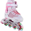 Ken Black Adjustable Pink Inline LED Skates UK2-4| Roller Skates