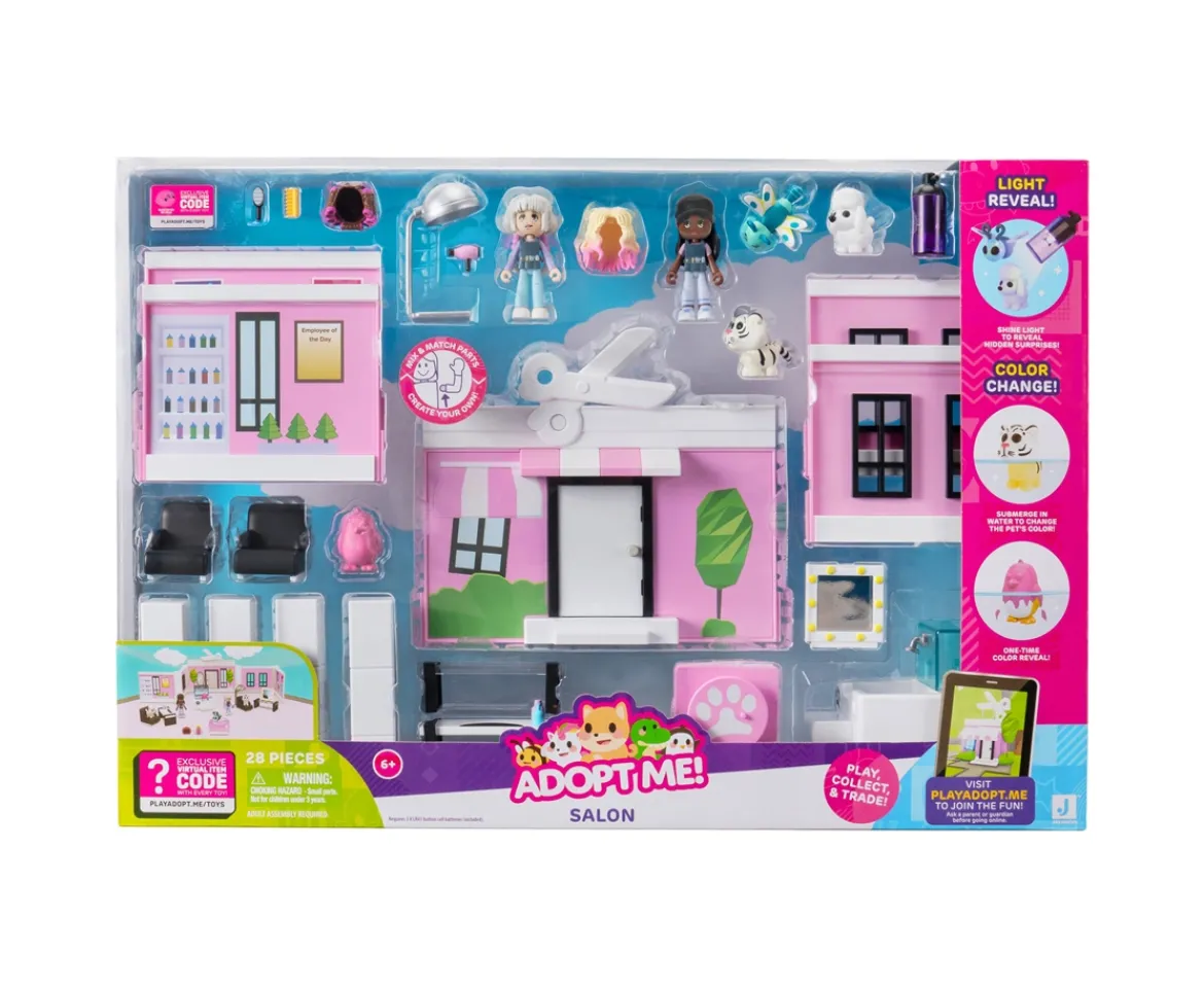 Ken Black Adopt Me! Pet Salon Deluxe Playset - Top Online Game - Exclusive Virtual Item Code Included - Featur| Action Figures & Playsets