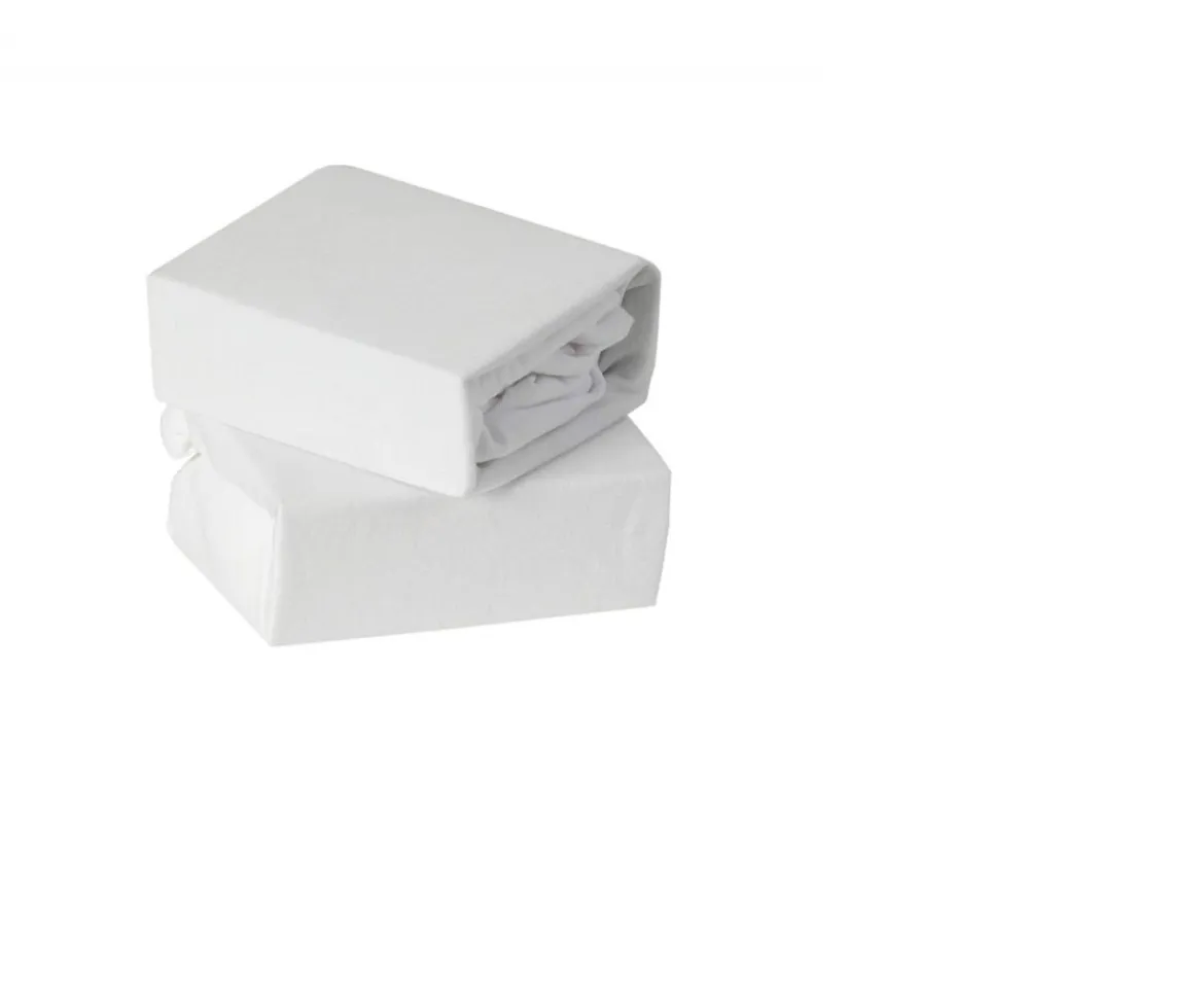 Ken Black Baby Elegance Travel Cot Sheets - 2 Pack White| Nursery Furniture & Bedding