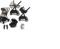 Ken Black Babylo Origin 3-in-1 Travel System in Oatmeal with Enfasafe R129 Car Seat| Car Seats & Travel Systems