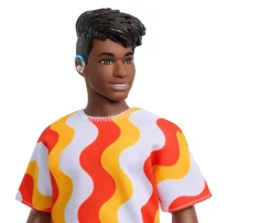Ken Black Barbie Fashionista Ken Doll 220 with Orange Wavy Tee| Barbie|Dolls & Dollhouses