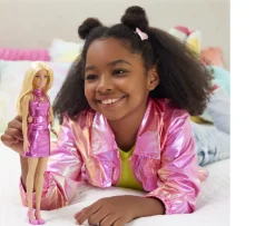 Ken Black Barbie Fashionistas Doll 230 with Blonde Hair & Metallic Pink Minidress| Barbie|Dolls & Dollhouses