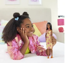 Ken Black Barbie Fashionistas Doll 233 with Black Hair & Checkered Flower Midi Dress| Barbie|Dolls & Dollhouses