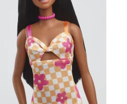 Ken Black Barbie Fashionistas Doll 233 with Black Hair & Checkered Flower Midi Dress| Barbie|Dolls & Dollhouses