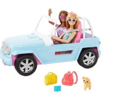 Ken Black Barbie Jeep with 2 Dolls, Puppy and Accessories Set| Barbie|Dolls & Dollhouses