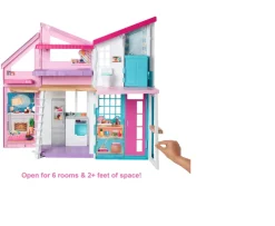 Ken Black Barbie Malibu House with 6 Rooms and 25 Accessories| Barbie|Dolls & Dollhouses