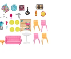 Ken Black Barbie Malibu House with 6 Rooms and 25 Accessories| Barbie|Dolls & Dollhouses