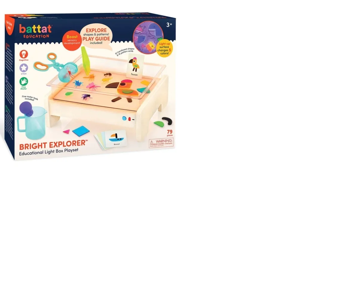 Ken Black Battat Education Bright Explorer Activity Light Box Playset| Preschool & Electronic Learning