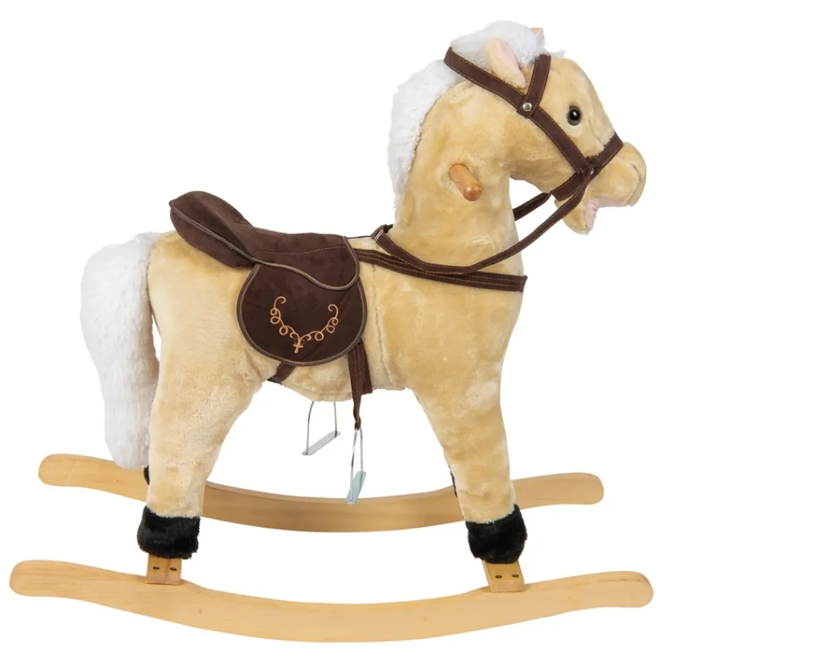 Ken Black Beige Wooden Rocking Horse| Dolls & Dollhouses
