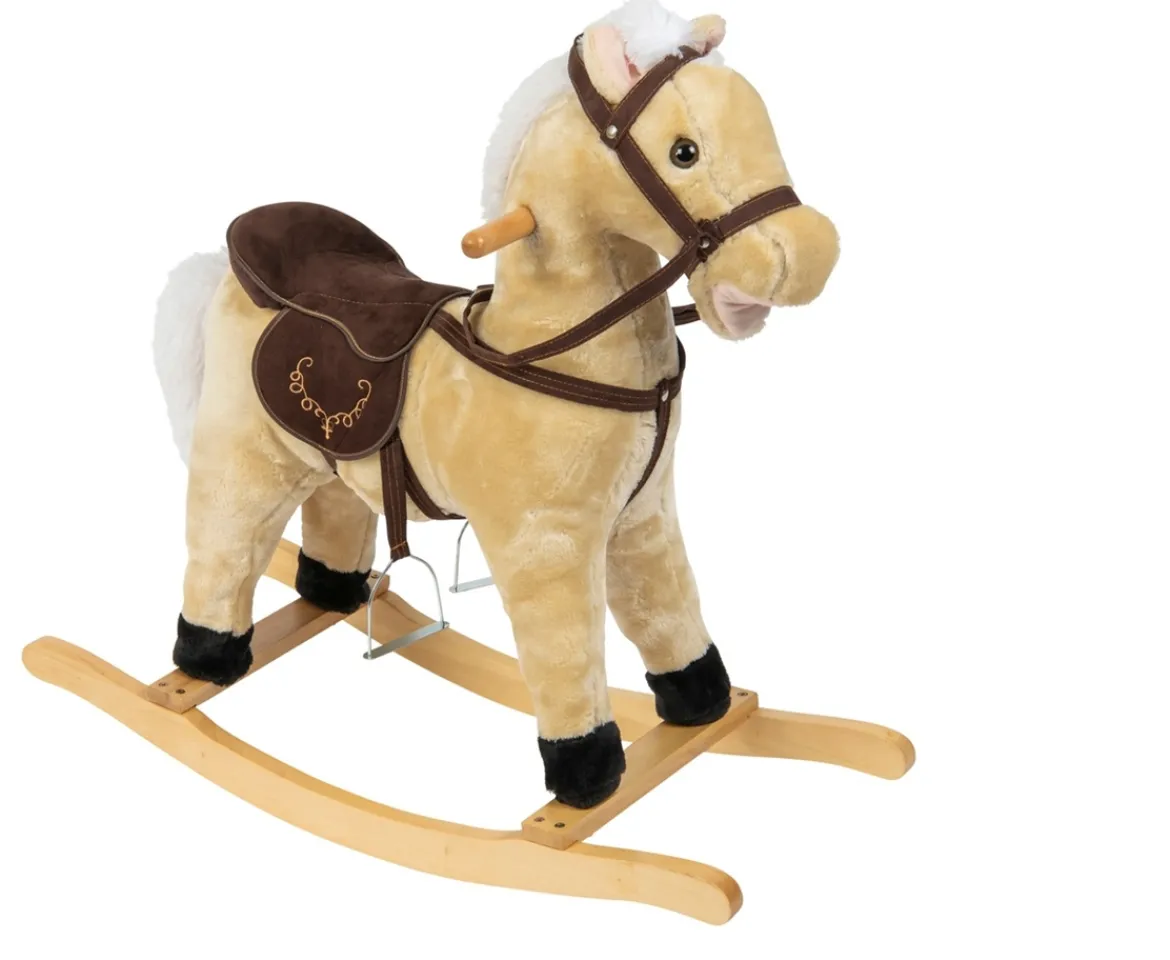 Ken Black Beige Wooden Rocking Horse| Dolls & Dollhouses