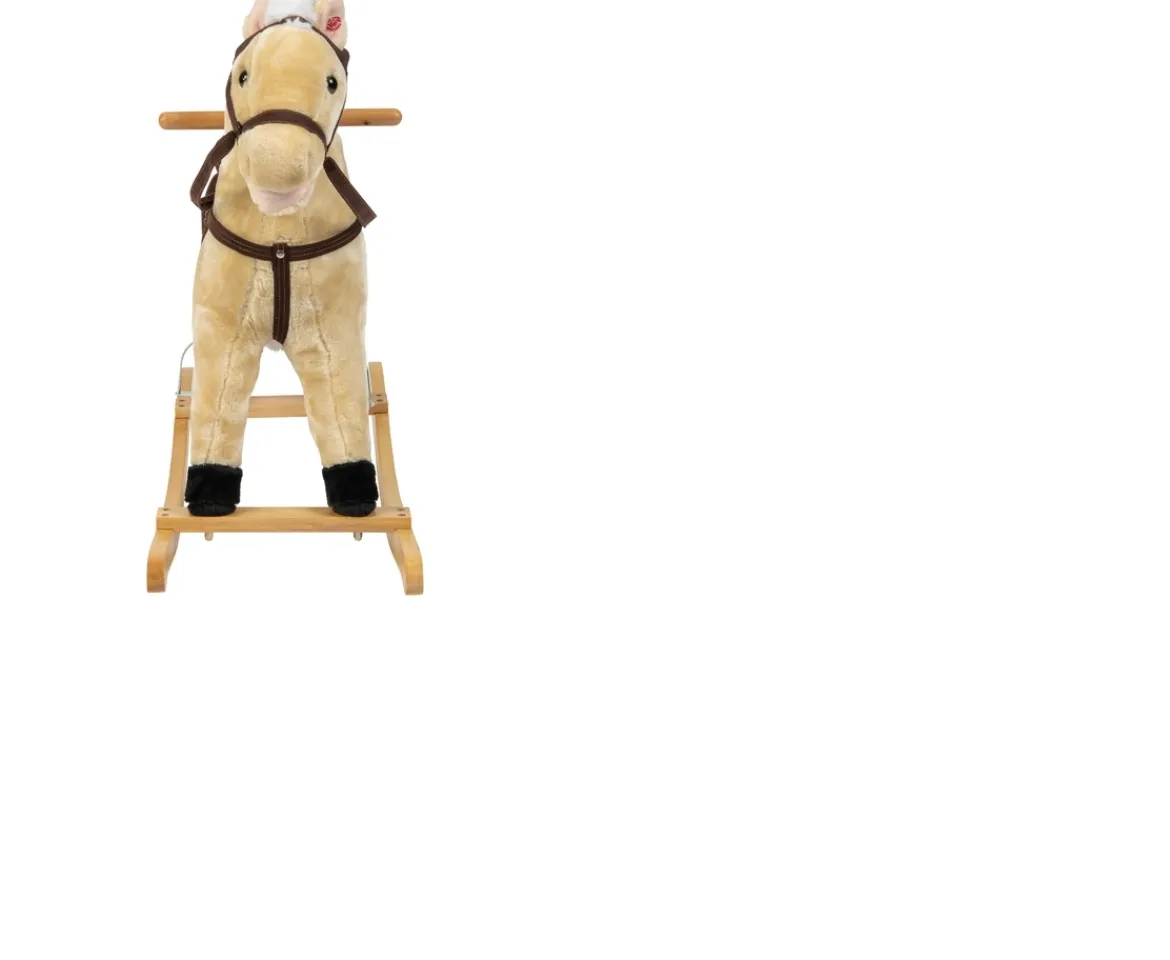 Ken Black Beige Wooden Rocking Horse| Dolls & Dollhouses