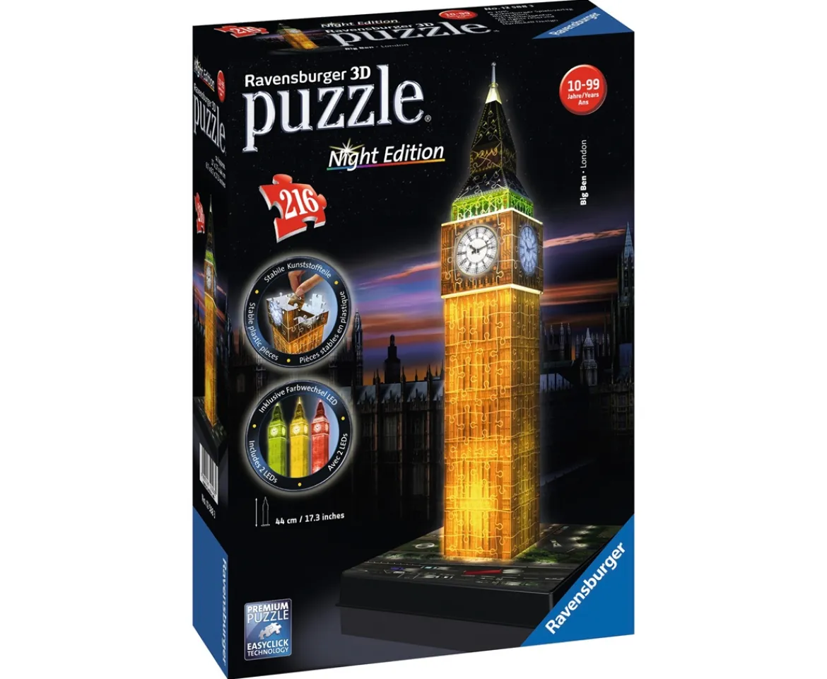 Ken Black Big Ben - Night Edition, 216pc 3D Jigsaw Puzzle®| Ravensburger|Puzzles