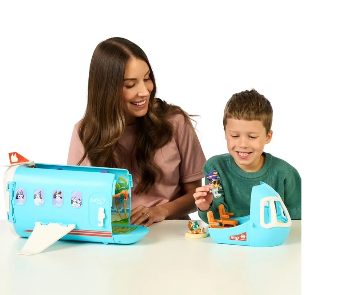 Ken Black Bluey 3-in-1 Transforming Plane Playset| Preschool & Electronic Learning