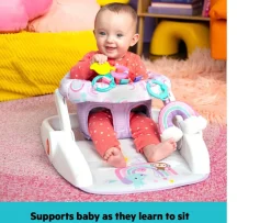 Ken Black Bright Starts Sit-Me-Up Activity Floor Seat in Purple Paradise| Baby Play