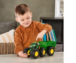 Ken Black Britains - John Deere Lights & Sounds Tractor with Wagon| Farm Model Vehicles & Playsets