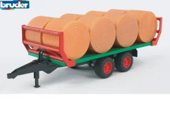 Ken Black Bruder 1:16 Bale Trailer with Bales| Bruder|Farm Model Vehicles & Playsets