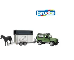 Ken Black Bruder 1:16 Land Rover with Horse Trailer| Bruder|Farm Model Vehicles & Playsets