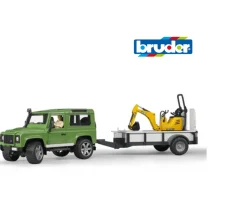 Ken Black Bruder 1:16 Landrover with Trailer & JCB Excavator| Bruder|Farm Model Vehicles & Playsets