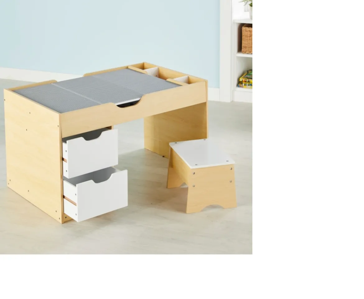 Ken Black Build 'n' Store Wooden Storage Desk & Stool| Art & Crafts|LEGO