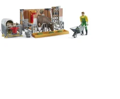 Ken Black Bworld Cow & Calf Barn With Farmer| Bruder|Farm Model Vehicles & Playsets