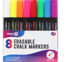 Ken Black Crafty Co. Erasable Chalk Markers 8 Pack| Art & Crafts