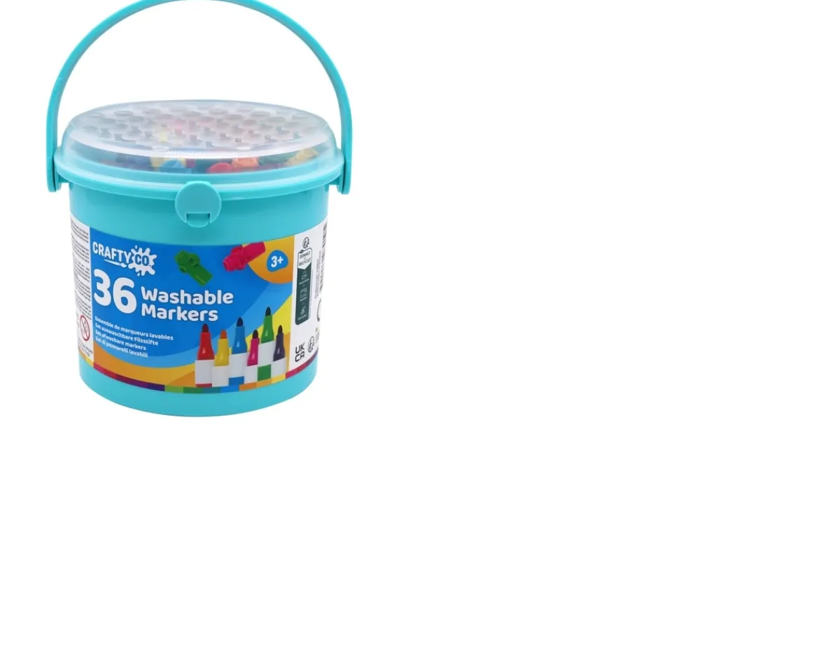 Ken Black Crafty Co. Washable Markers 36 Piece Tub| Art & Crafts