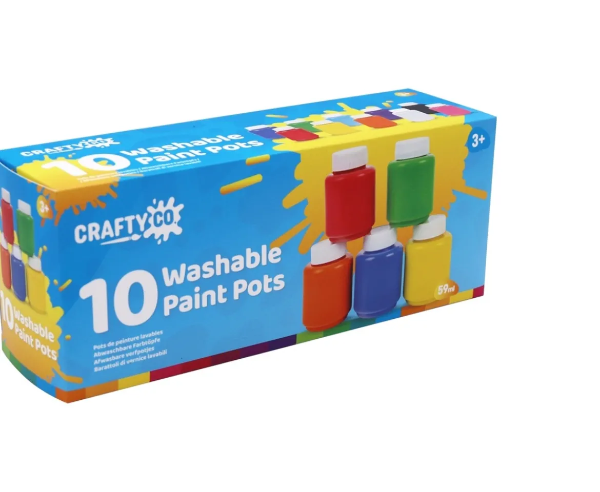 Ken Black Crafty Co. Washable Paint Pots 10 Pack| Art & Crafts