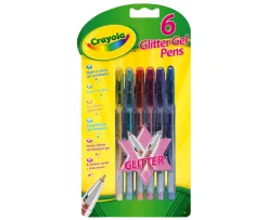Ken Black Crayola 6 Glitter Gel Pens| Crayola|Art & Crafts