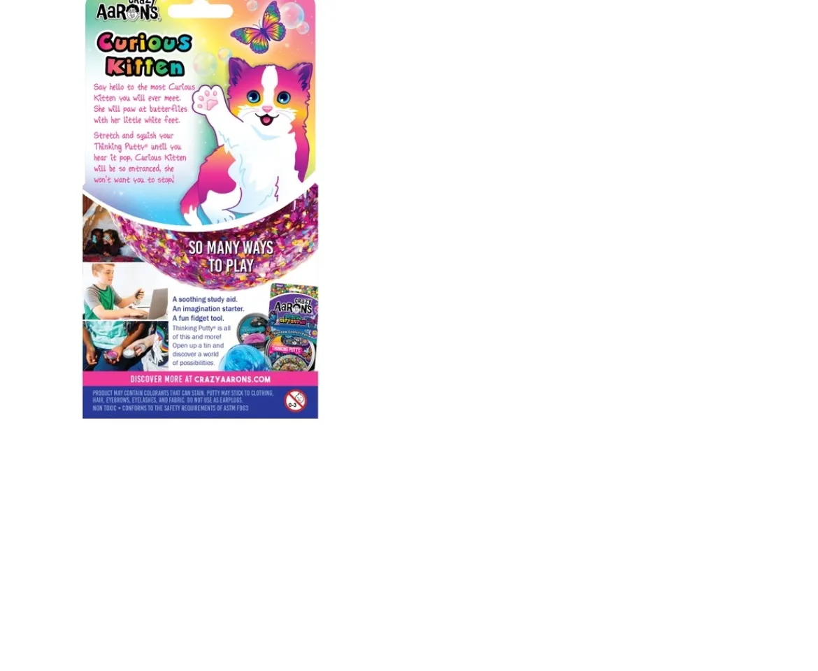 Ken Black Crazy Aaron's Curious Kitten Thinking Putty| Art & Crafts