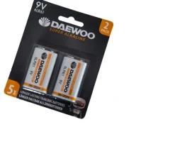 Ken Black Daewoo 9V Alkaline Batteries 6LR61 2-Pack| Battery Packs