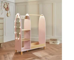 Ken Black Dimples Wooden Dress Up Rack with Light-Up Mirror| Wooden Toys|Dolls & Dollhouses