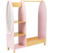 Ken Black Dimples Wooden Dress Up Rack with Light-Up Mirror| Wooden Toys|Dolls & Dollhouses