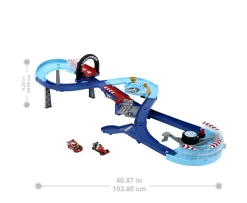 Ken Black Disney Pixar Cars Global Racers Cup Jumping Raceway Playset| Building & Vehicle Toys