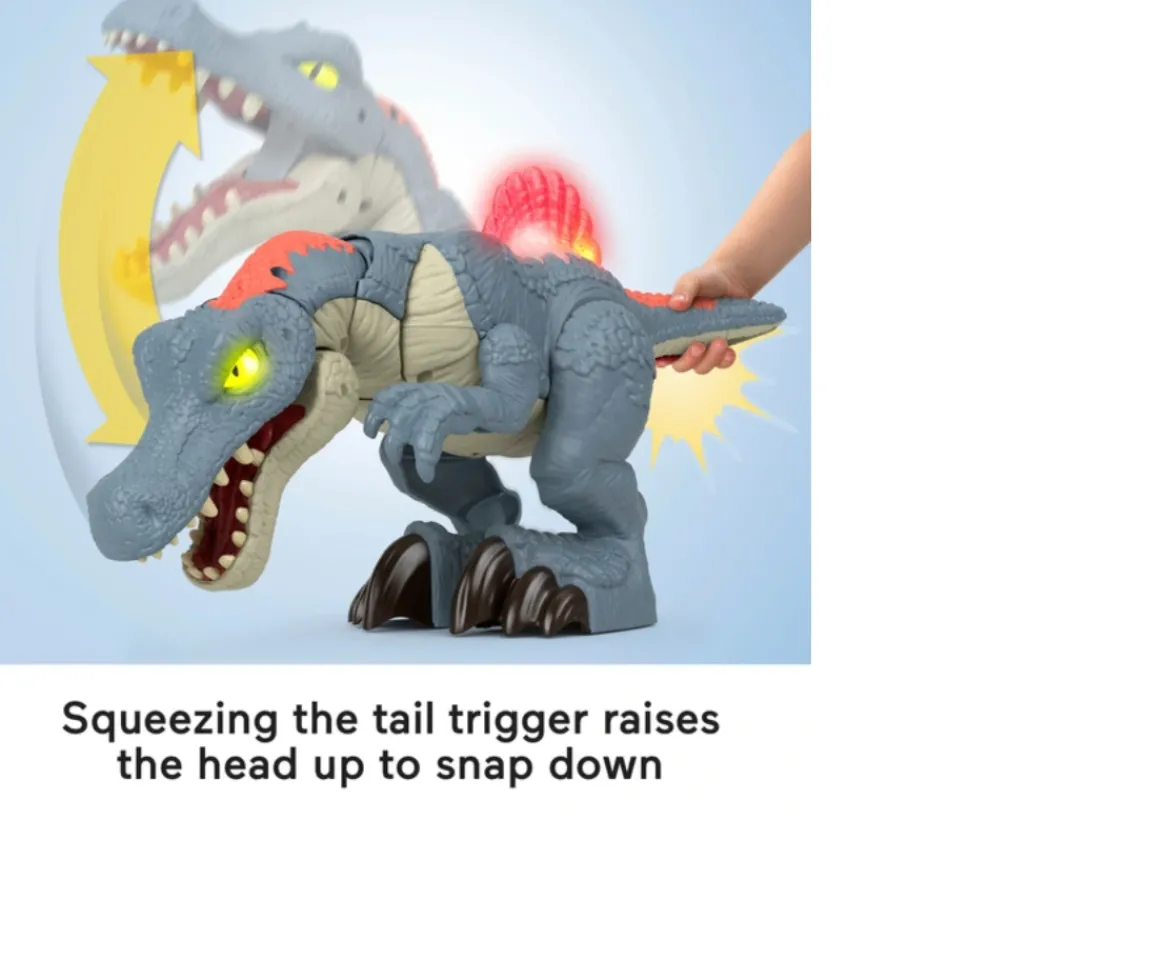 Ken Black Fisher Price Imaginext Jurassic World Ultra Snap Spinosaurus with Lights & Sounds| Action Figures & Playsets
