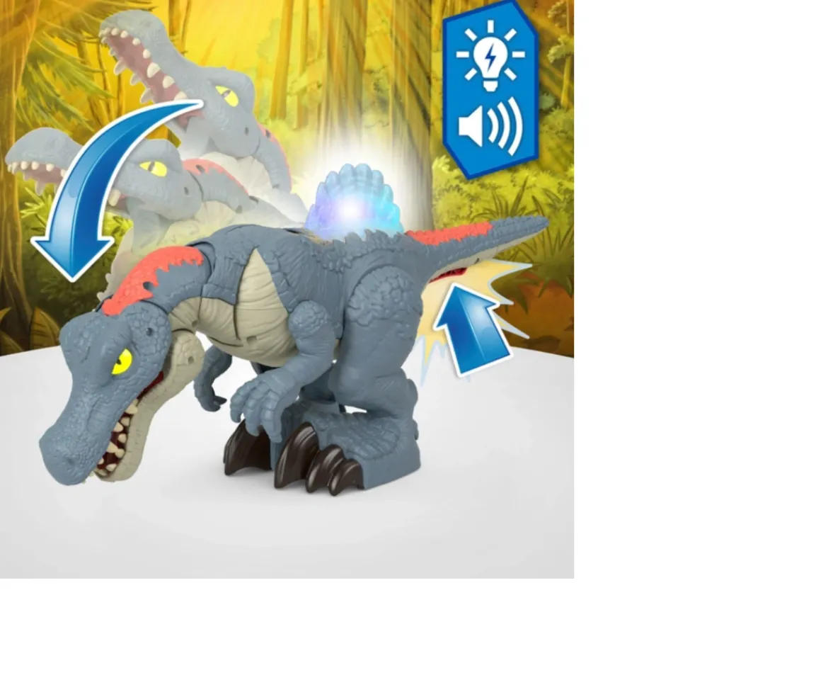 Ken Black Fisher Price Imaginext Jurassic World Ultra Snap Spinosaurus with Lights & Sounds| Action Figures & Playsets
