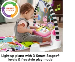 Ken Black Fisher-Price Glow and Grow Kick & Play Piano Gym Pink| Baby Play|Preschool & Electronic Learning