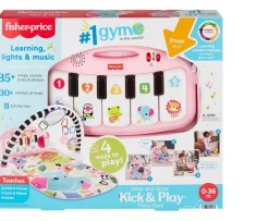 Ken Black Fisher-Price Glow and Grow Kick & Play Piano Gym Pink| Baby Play|Preschool & Electronic Learning