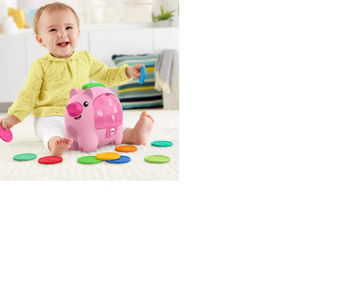 Ken Black Fisher-Price Laugh & Learn Count & Rumble Piggy Bank Activity Toy| Preschool & Electronic Learning