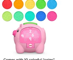 Ken Black Fisher-Price Laugh & Learn Count & Rumble Piggy Bank Activity Toy| Preschool & Electronic Learning