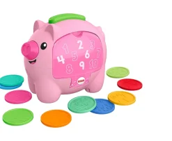 Ken Black Fisher-Price Laugh & Learn Count & Rumble Piggy Bank Activity Toy| Preschool & Electronic Learning