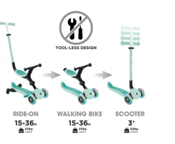Ken Black Globber GO UP ACTIVE 360° LIGHTS Mint Scooter| Scooters