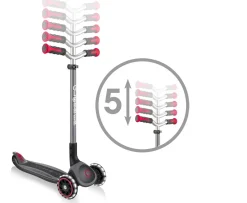 Ken Black Globber MASTER LIGHTS Foldable Scooter Black-Red| Scooters