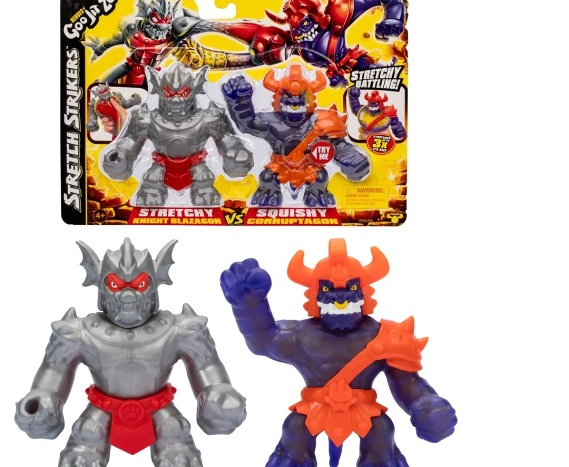 Ken Black Heroes Of Goo Jit Zu: Stretch Strikers Versus Pack – Knight Blazagon Vs Gladiator Corruptagon| Action Figures & Playsets