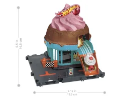 Ken Black Hot Wheels City Let's Race Netflix - Downtown Ice Cream Swirl Playset| Hot Wheels|Building & Vehicle Toys