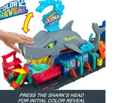Ken Black Hot Wheels City Let's Race Netflix - Ultra Shark Car Wash Set| Hot Wheels|Building & Vehicle Toys